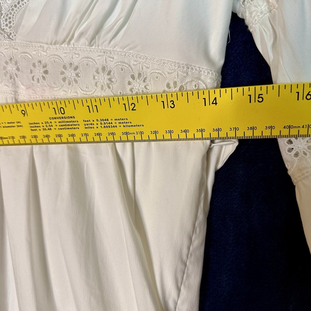 Flavio Castellani Italian White Lace Long Sleeve Dress US size 2 Italy Size 38 - Picture 12 of 16